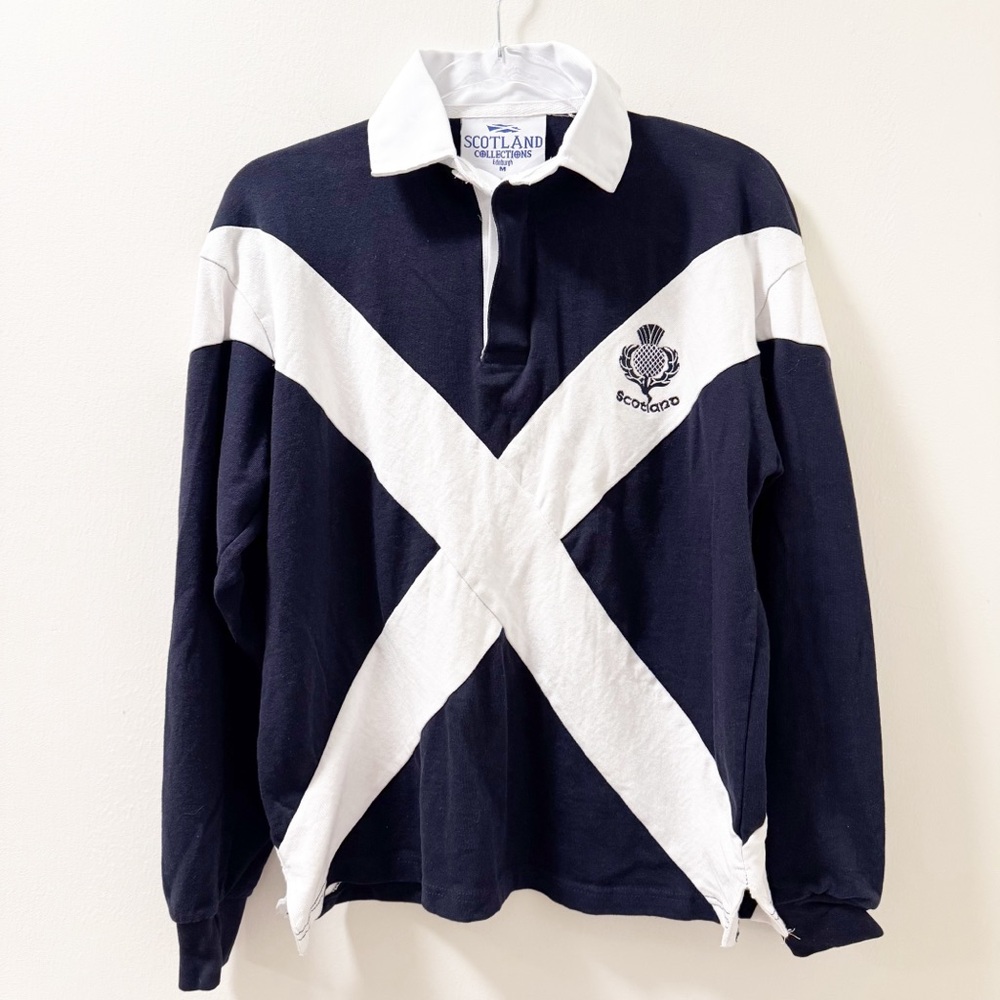Scotland Black and White Polo Shirt
